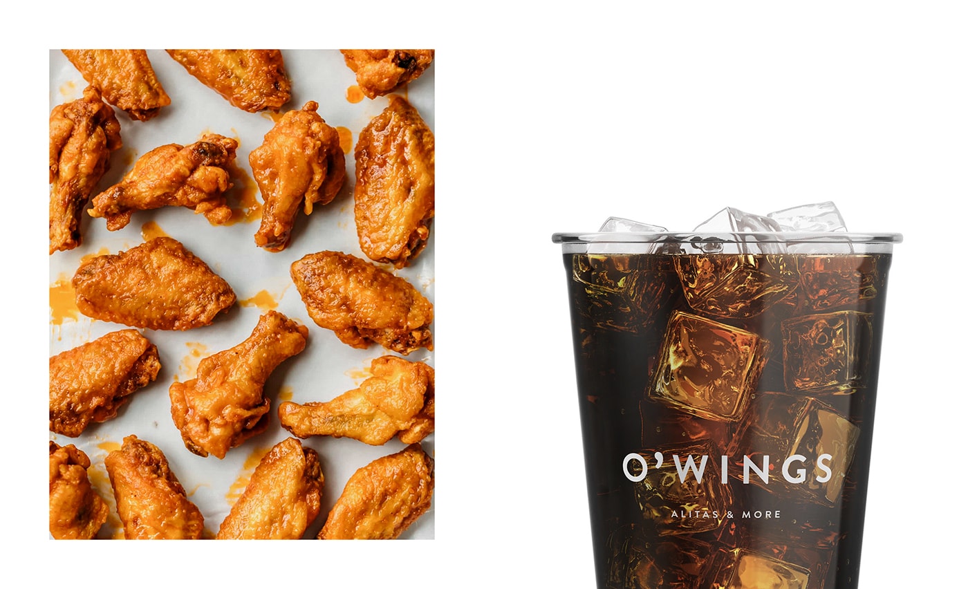O'Wings 高檔快餐店品牌設計&mdash;&mdash;品牌視覺營銷塑造差異化，餐飲品牌設計，餐飲視覺營銷，品牌設計公司，深圳品牌設計，左右格局